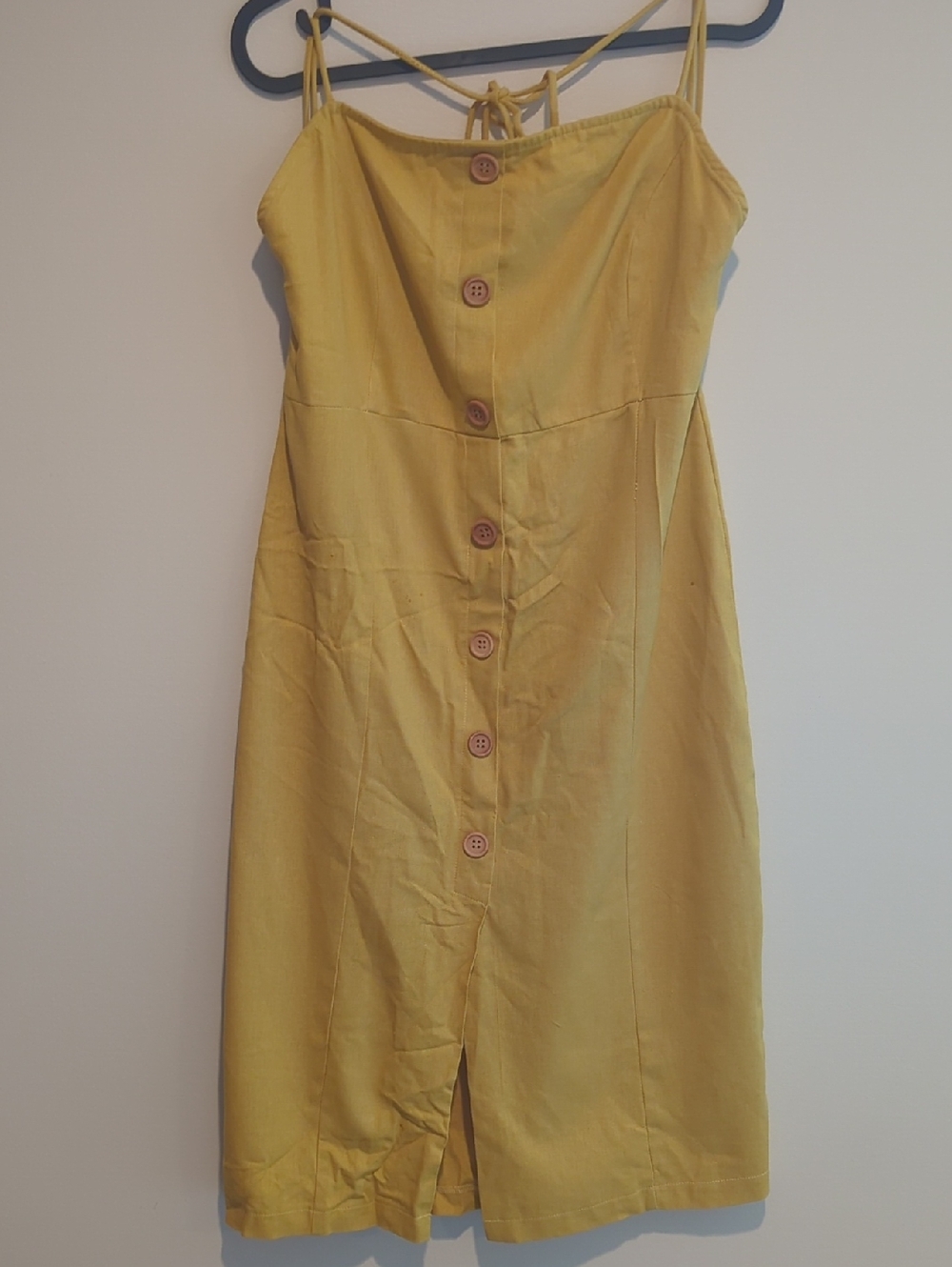 Deluc Linen Mustard Yellow Dress